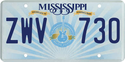 MS license plate ZWV730
