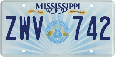 MS license plate ZWV742