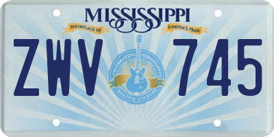 MS license plate ZWV745