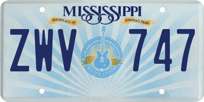 MS license plate ZWV747