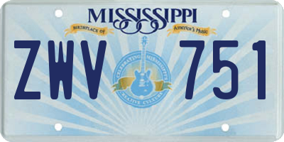 MS license plate ZWV751