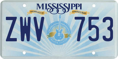 MS license plate ZWV753