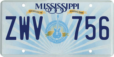 MS license plate ZWV756