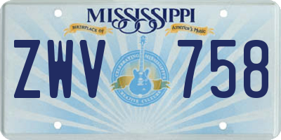 MS license plate ZWV758