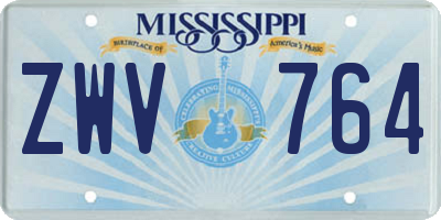 MS license plate ZWV764