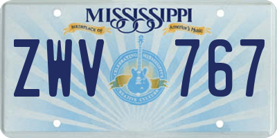 MS license plate ZWV767