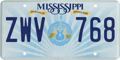 MS license plate ZWV768