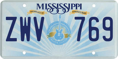 MS license plate ZWV769