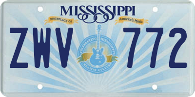 MS license plate ZWV772