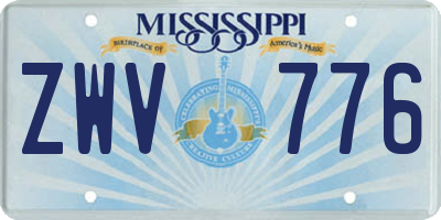 MS license plate ZWV776
