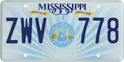 MS license plate ZWV778