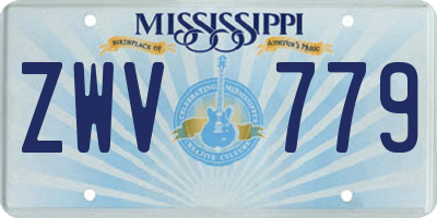 MS license plate ZWV779