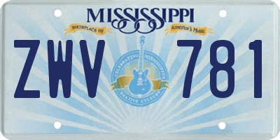 MS license plate ZWV781