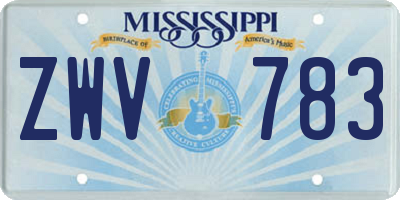 MS license plate ZWV783