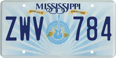 MS license plate ZWV784