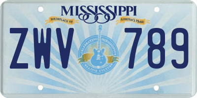 MS license plate ZWV789
