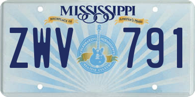 MS license plate ZWV791