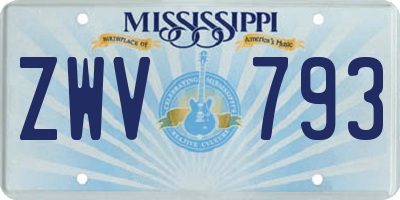 MS license plate ZWV793