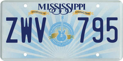 MS license plate ZWV795