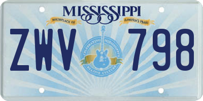 MS license plate ZWV798