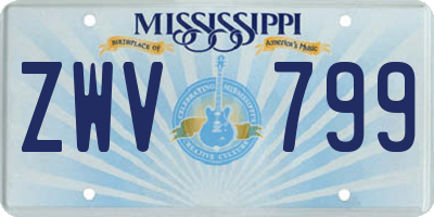 MS license plate ZWV799