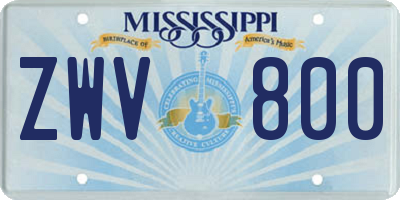 MS license plate ZWV800