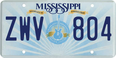 MS license plate ZWV804