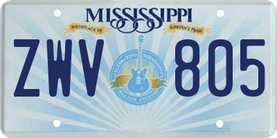 MS license plate ZWV805
