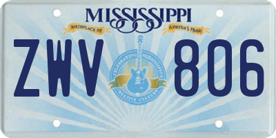 MS license plate ZWV806