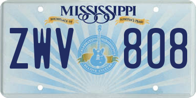 MS license plate ZWV808