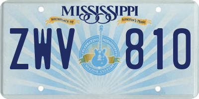 MS license plate ZWV810