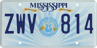 MS license plate ZWV814