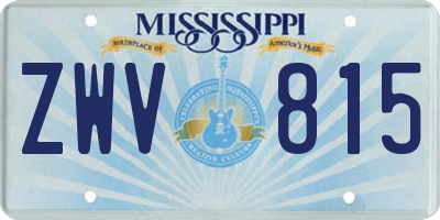 MS license plate ZWV815