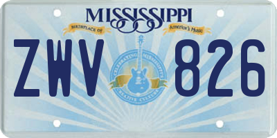 MS license plate ZWV826