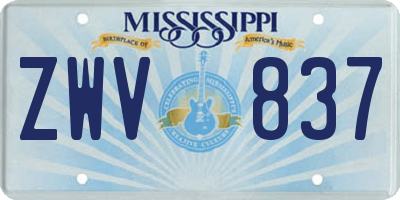 MS license plate ZWV837
