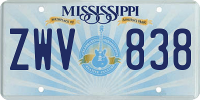 MS license plate ZWV838
