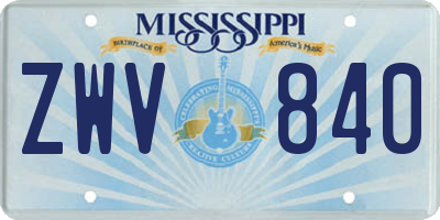 MS license plate ZWV840