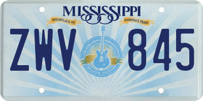MS license plate ZWV845