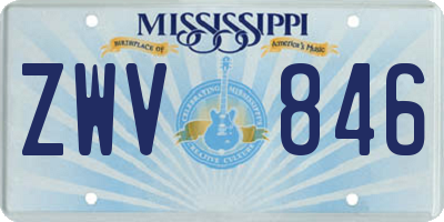MS license plate ZWV846