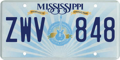 MS license plate ZWV848