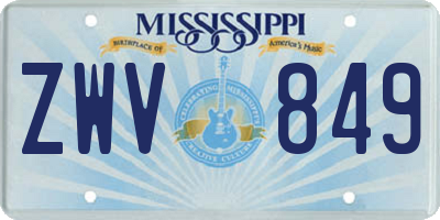 MS license plate ZWV849