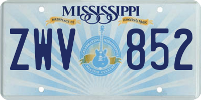 MS license plate ZWV852