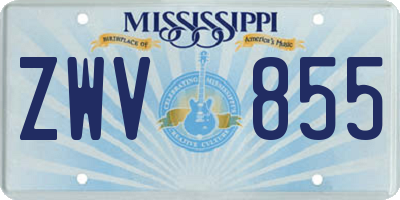 MS license plate ZWV855
