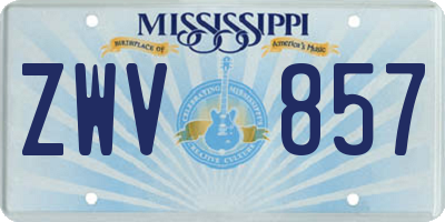 MS license plate ZWV857