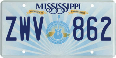 MS license plate ZWV862