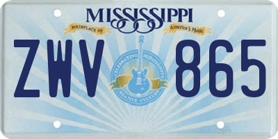 MS license plate ZWV865