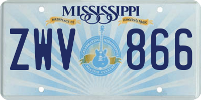 MS license plate ZWV866