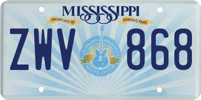 MS license plate ZWV868