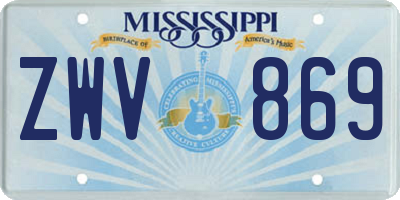 MS license plate ZWV869
