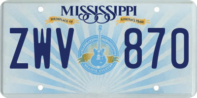 MS license plate ZWV870